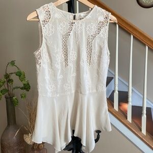 4 Love and Liberty by Johnny Was Silk Embroidered Lace Tank Blouse Top Size S